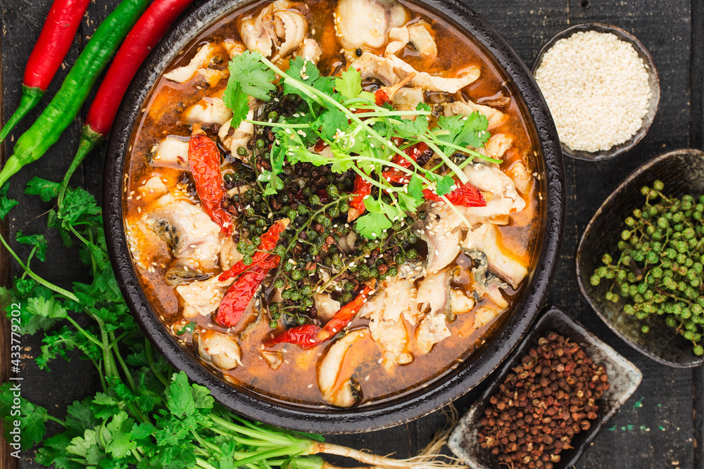 A Chinese delicacy: boiled fish A Chinese delicacy: boiled fish