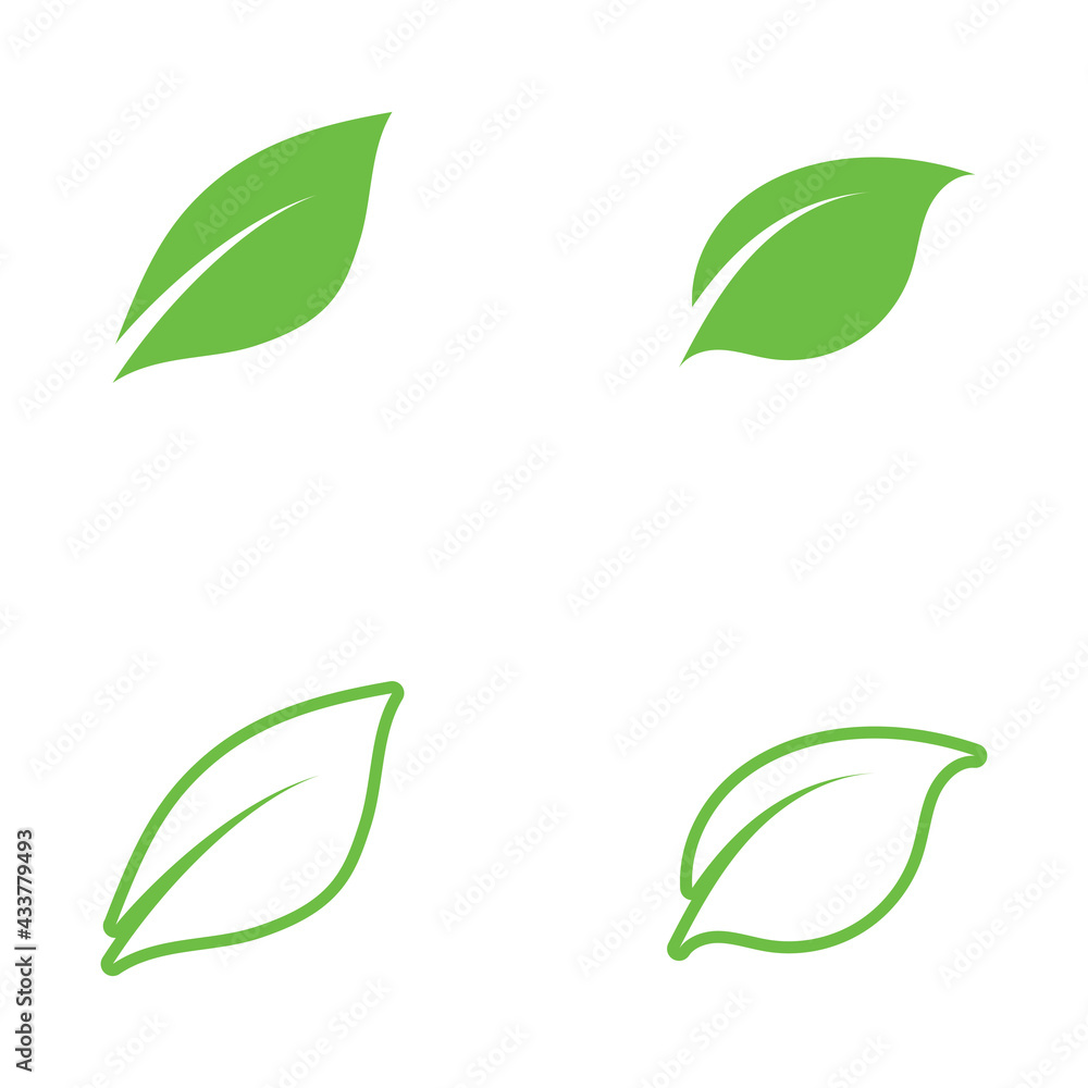 Logos of green Tree leaf ecology - obrazy, fototapety, plakaty 