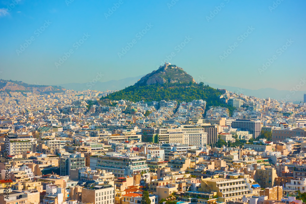 Obraz premium Athens city. and Mount Lycabettus