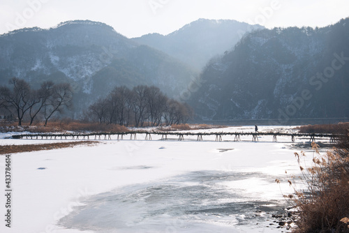 Yeongwol Bridge is full of old-fashioned atmosphere that can only be seen during the winter season of the year. photo