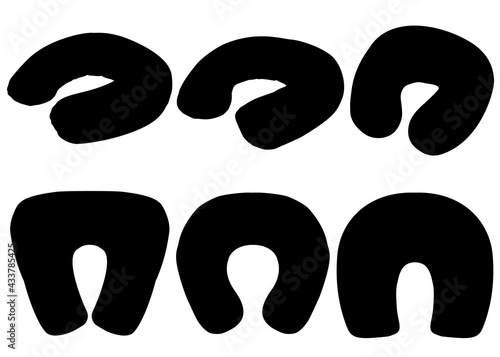 Travel pillows included. Vector image.