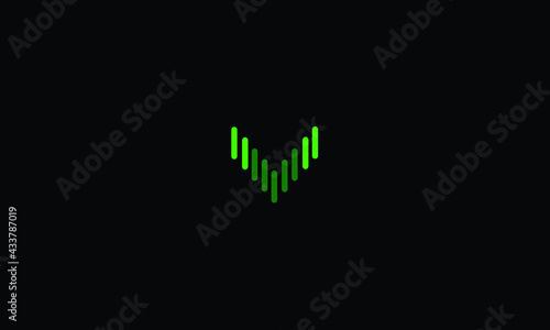 Letter V Trendy Design Logo Concept. Creative Icon Logo with Sound Wave Vector Illustration.
