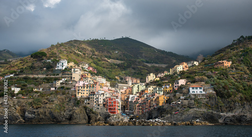 Village of Manarola with colourful houses at the edge of the cliff Riomaggiore,Cinque Terre, Liguria, Italy © Michalis Palis