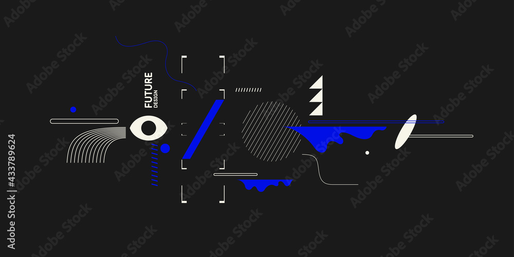 Naklejka premium Modern backgrounds with abstract elements and dynamic shapes. Compositions of geometric shapes. Vector illustration.