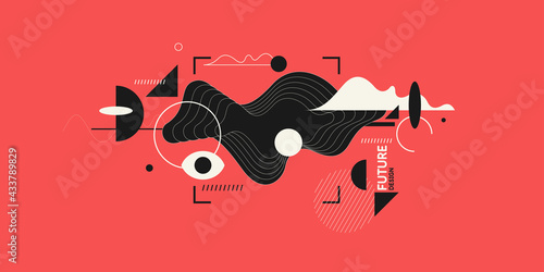 Modern backgrounds with abstract elements and dynamic shapes. Compositions of colored spots. Vector illustration.