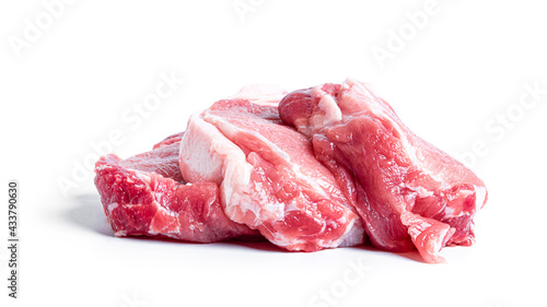 Fresh pork steak isolated on a white background.