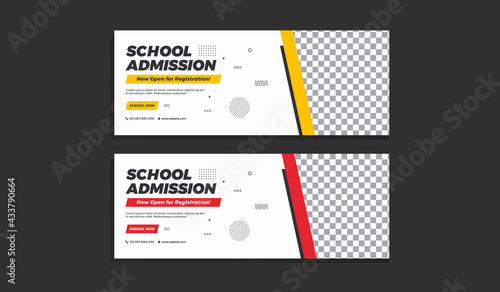 School Admission Facebook Cover Template Design 