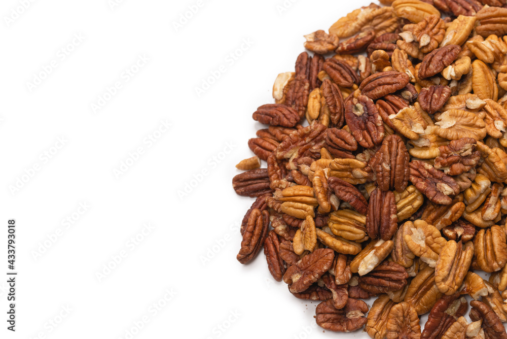Obraz premium Pecan-nut isolated on white background.