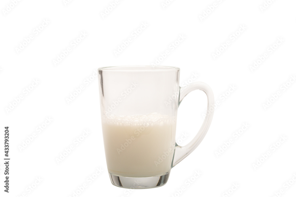 Milk in the cup isolated on white background. Milk in the cup isolated on white background.