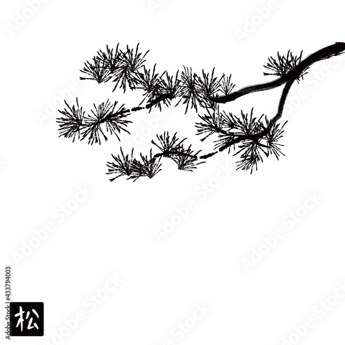 松のイラスト　モノクロ