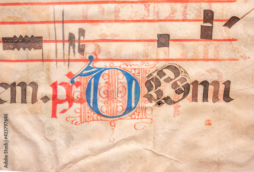 Fotografija Illuminated historiated initial showing a Florentine painting of St Paul, the Apostle