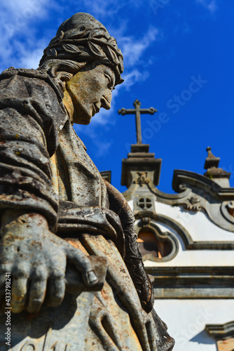 Detail of one the Twelve Prophets soapstone sculptures by the famous baroque artist Aleijadinho, on the Santuário do Bom Jesus de Matosinhos, Congonhas, Minas Gerais, Brazil photo