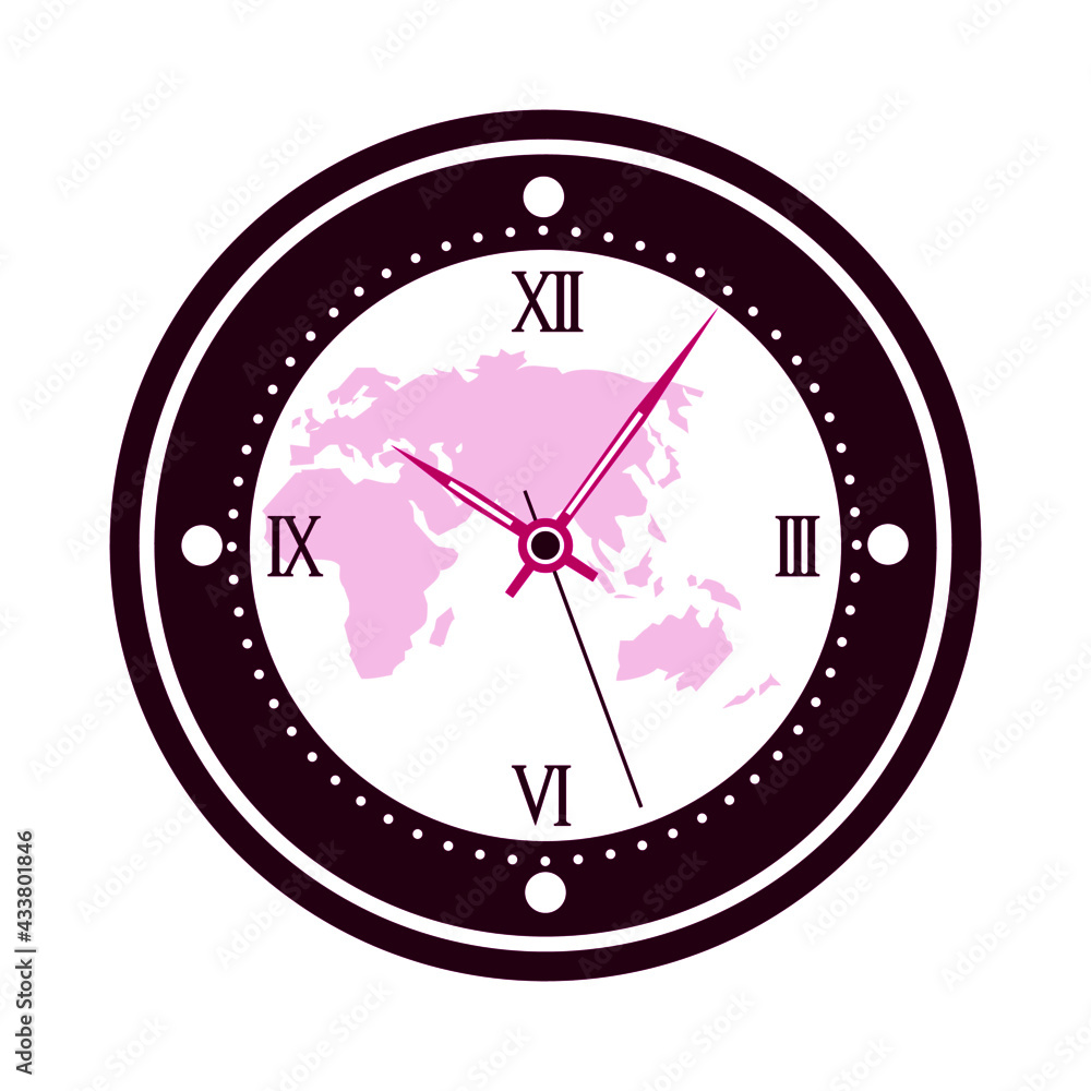 world clock time for wall clock icon and clock logo vector graphics