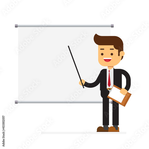 Businessman is participant of seminar