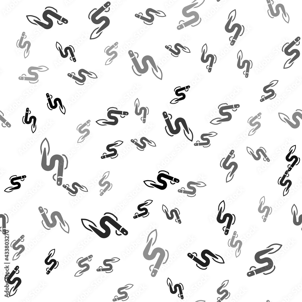 Black Eel fish icon isolated seamless pattern on white background. Vector Black Eel fish icon isolated seamless pattern on white background. Vector