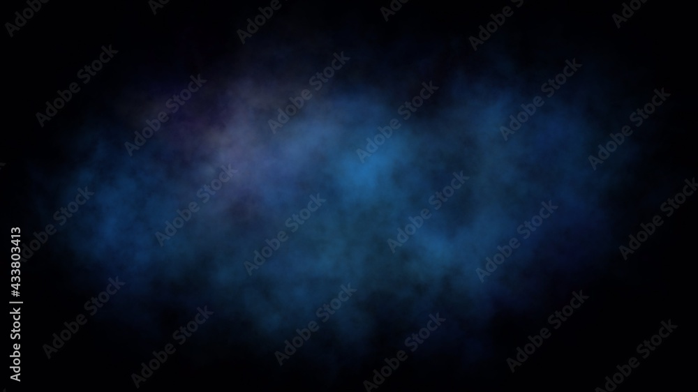 Abstract smoke dark  background with cyan, blue fog floating ,Wallpaper illustration