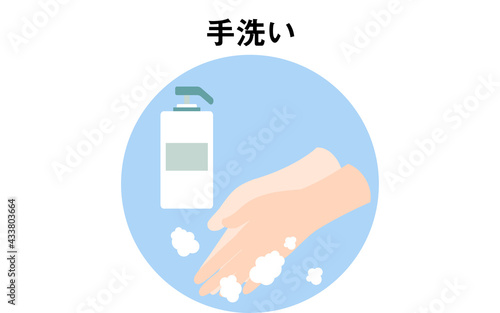 石けんを泡立ててする手洗いするアイコン