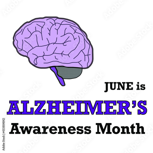 Alzheimer's Disease Awareness Month in June vector square background.