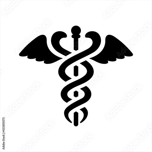 Medical snake icon, vector and glyph