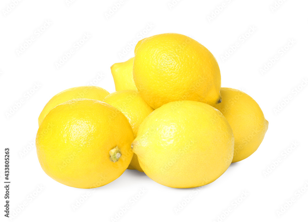 Fresh ripe whole lemons on white background Fresh ripe whole lemons on white background