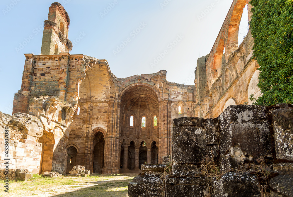 Moreruela Abbey. Ruins of the 12th century Cistercian monastery of Santa María de Moreruela, in Granja de Moreruela, Zamora. Spain. 