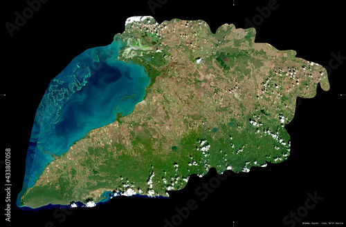 Obraz na plátne Granma, Cuba - black solid. Sentinel-2 satellite