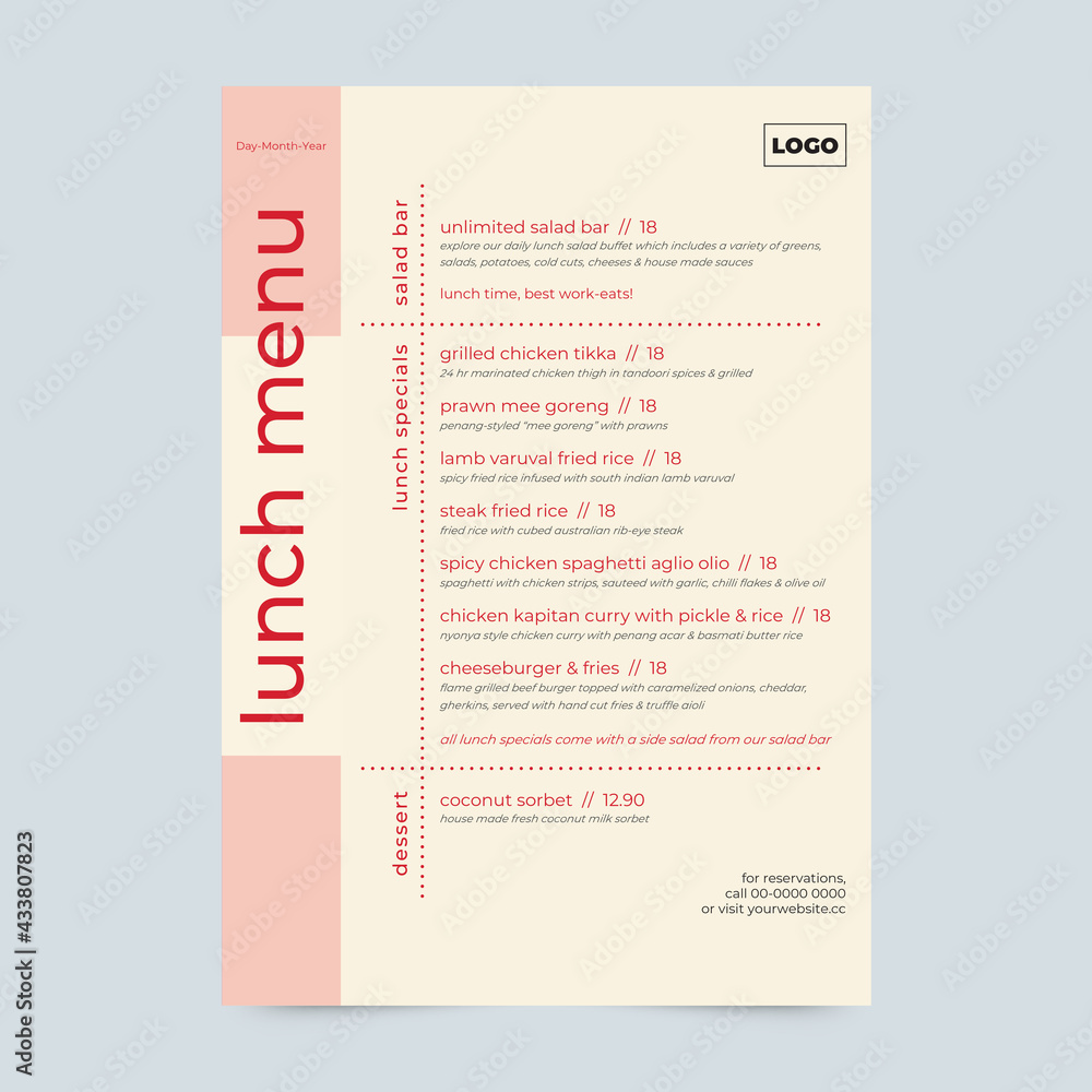 Creative Restaurant Menu Template