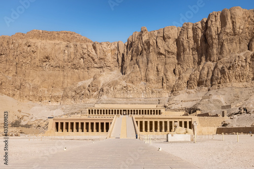 Mortuary Temple of Hatshepsut  Deir el-Bahari  Theban Necropolis  UNESCO World Heritage List  1979   Luxor  Egypt. Egyptian civilisation  New Kingdom  Dynasty XVIII.