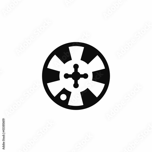 Flat casino roulette vector illustration. Simple roulette icon. Roulette wheel sign. Roulette wheel symbol.