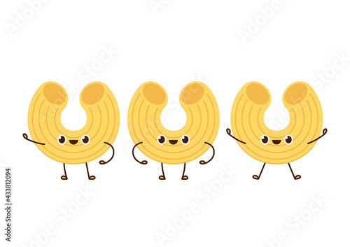 Macaroni vector. Macaroni noodle. Macaroni character design.