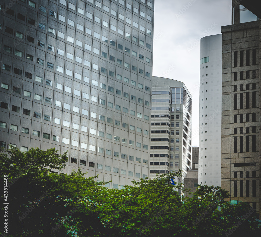 Tokyo mirror buildings.