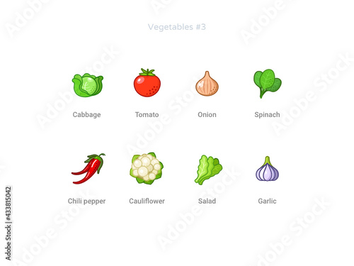 Vegetables icons set