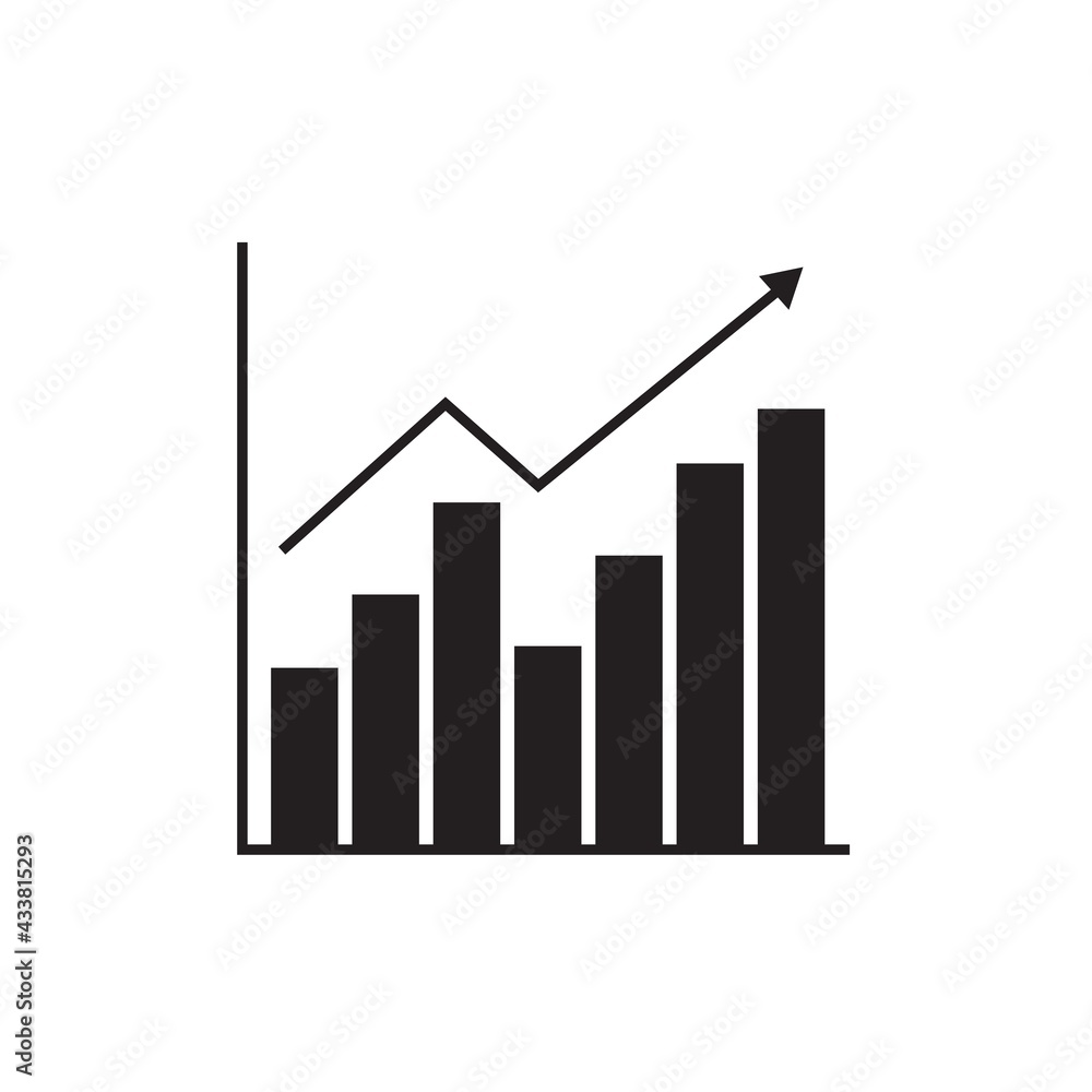 Graph, chart icon. flat design. Vector illustration. Graph, chart icon. flat design. Vector illustration.