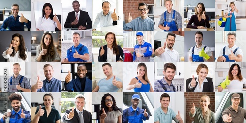 Diversity Business People Group Showing Thumbs Up