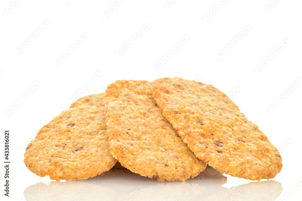Several cookies with pieces of fruit, close-up, isolated on white. Several cookies with pieces of fruit, close-up, isolated on white.