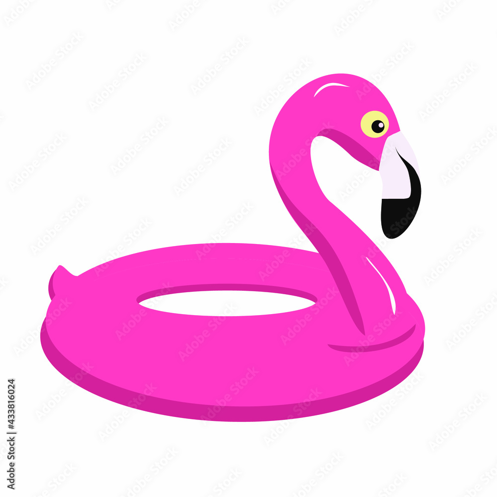 vector illustration of cool bright summer inflatable pink flamingo for pool vector illustration of cool bright summer inflatable pink flamingo for pool