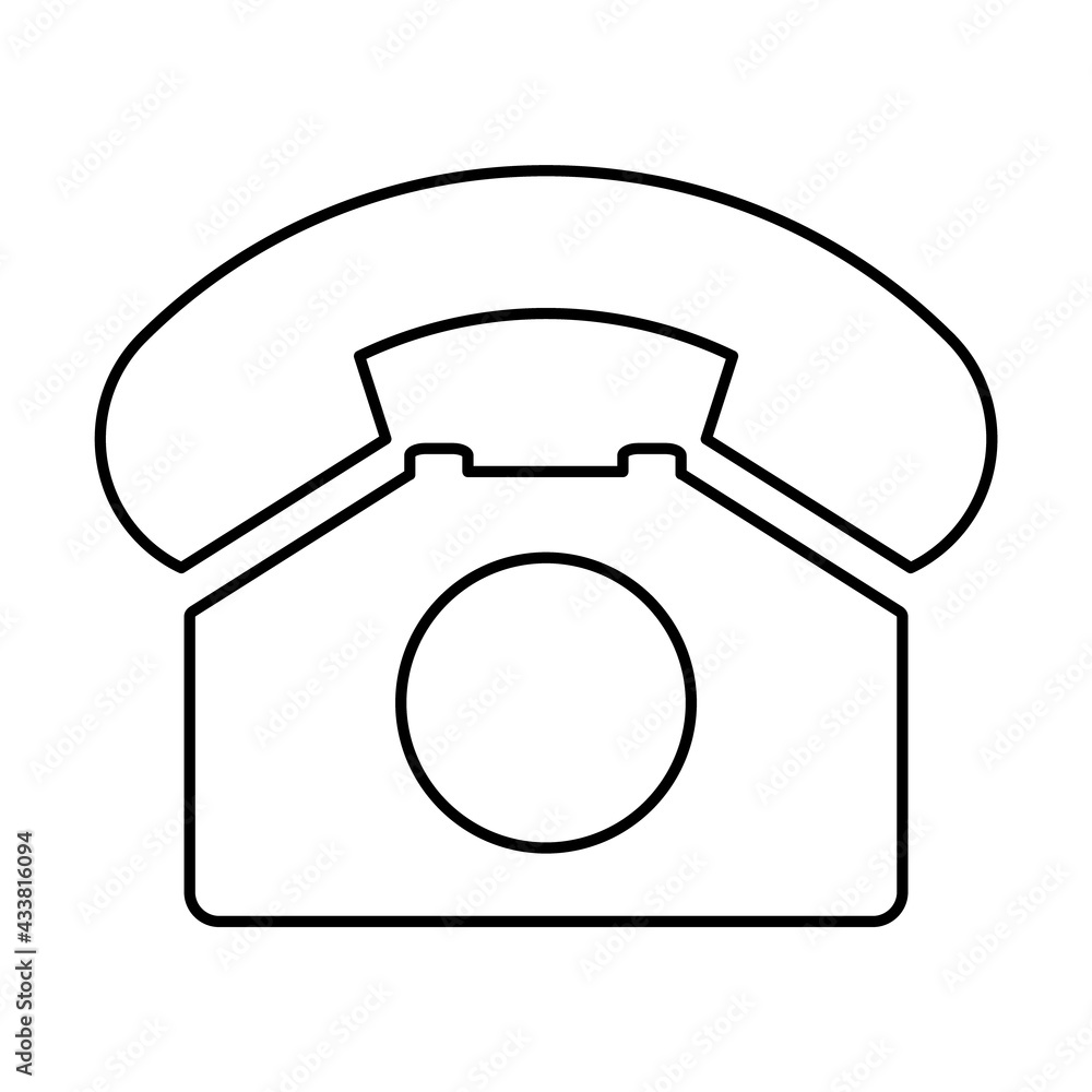 Old phone flat icon isolated on white background. Hotline symbol. Telephone vector illustration. Telephone contact Old phone flat icon isolated on white background. Hotline symbol. Telephone vector illustration. Telephone contact