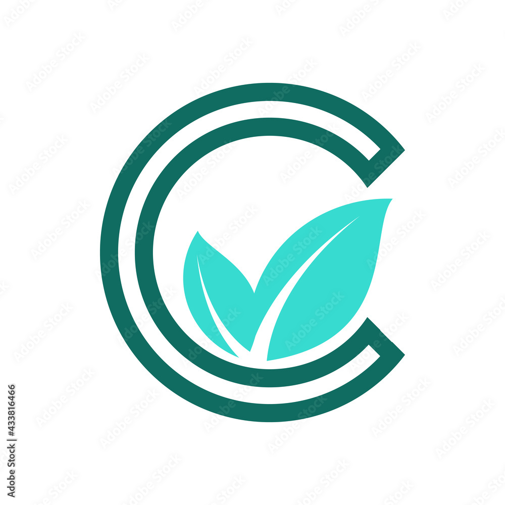 Letter C leaf vector icon, C logo letter vector illustration design Letter C leaf vector icon, C logo letter vector illustration design