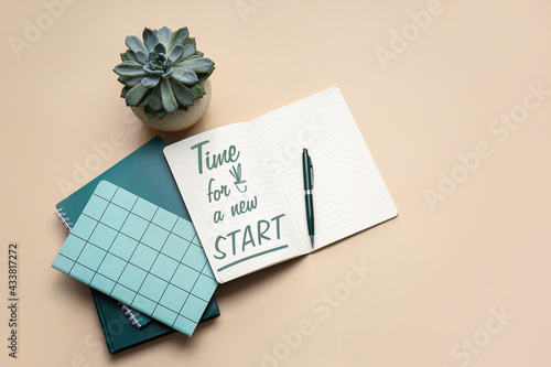Notebooks with text TIME FO...