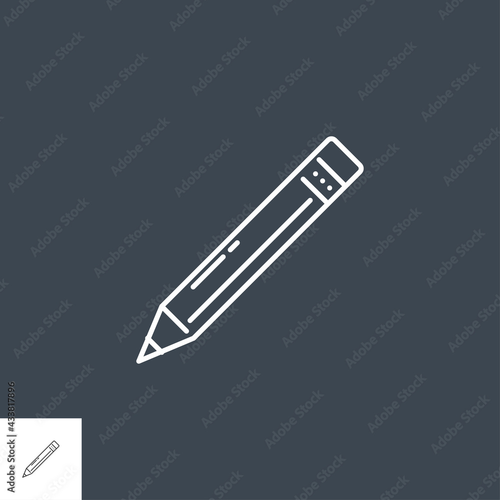 Pencil Related Flat Vector Icon. Isolated on Black Background. Editable Stroke. Pencil Related Flat Vector Icon. Isolated on Black Background. Editable Stroke.
