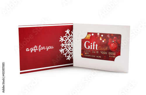 Gift card on white background