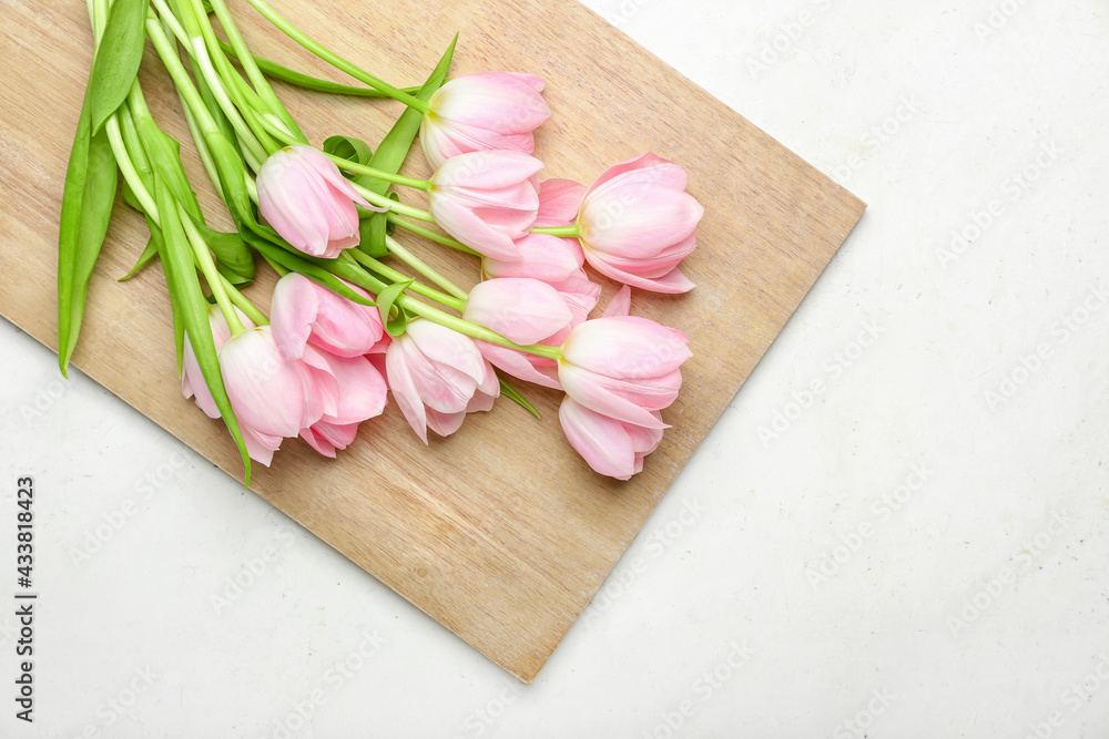Beautiful tulip flowers on light background Beautiful tulip flowers on light background