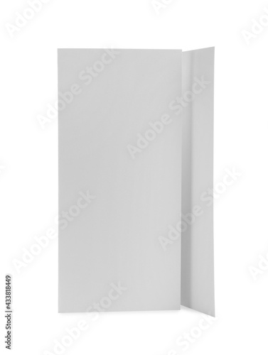 Blank paper brochure isolated on white. Mockup for design © New Africa