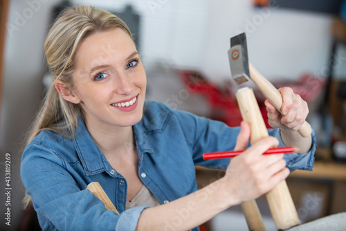 woman working in carpentry workshop
