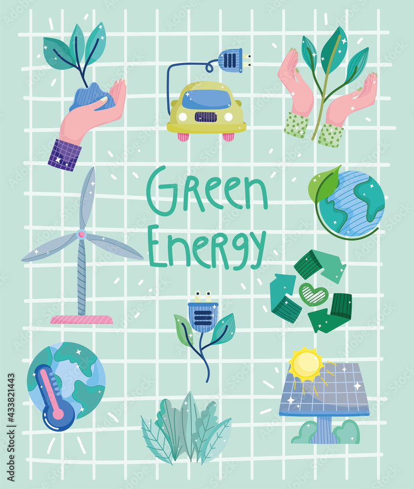 green energy poster - obrazy, fototapety, plakaty 