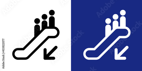 Picto escalator / sens descente	