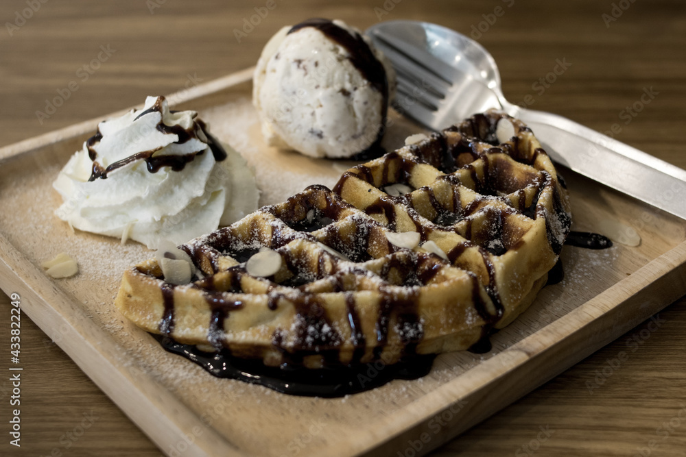 Waffle ice cream