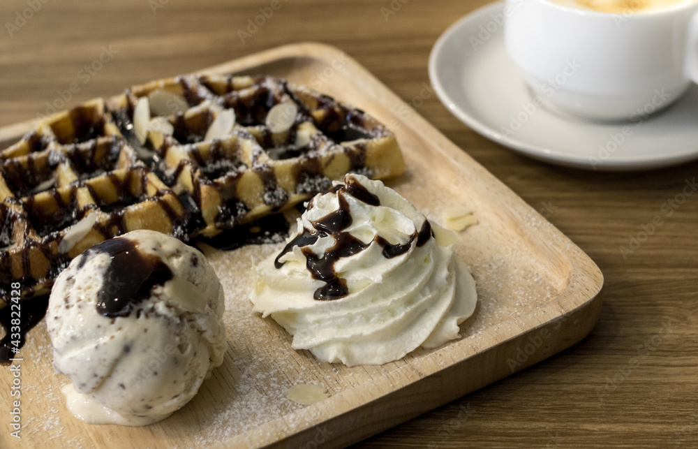 Waffle ice cream