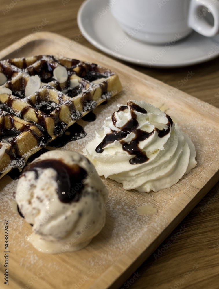 Waffle ice cream