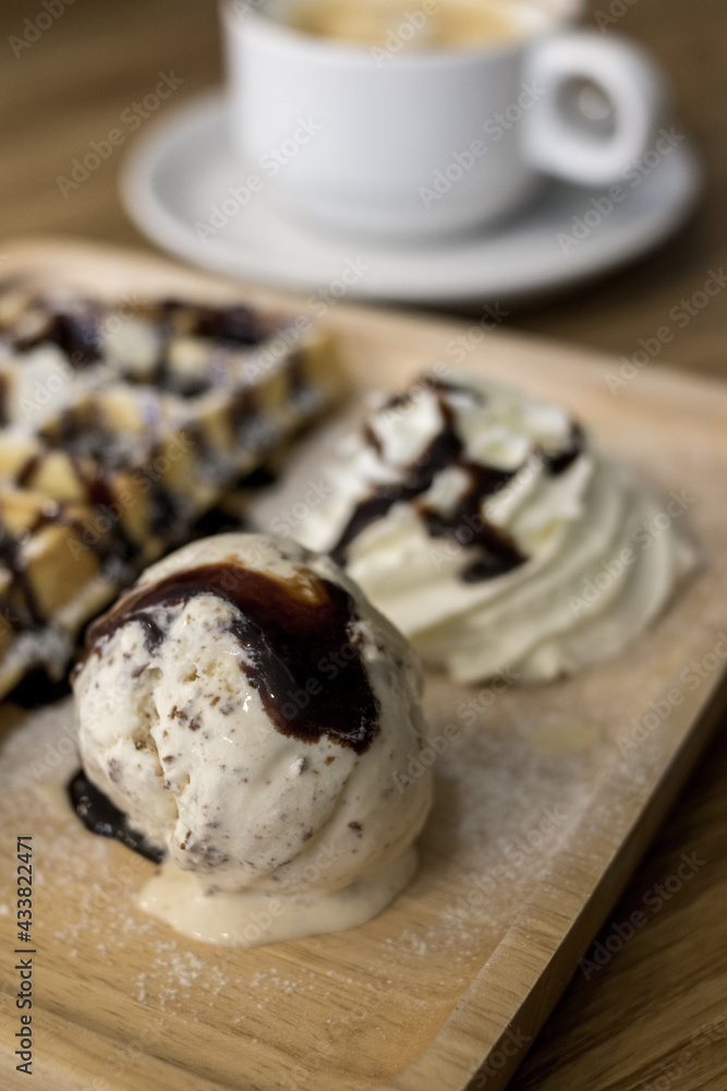 Waffle ice cream